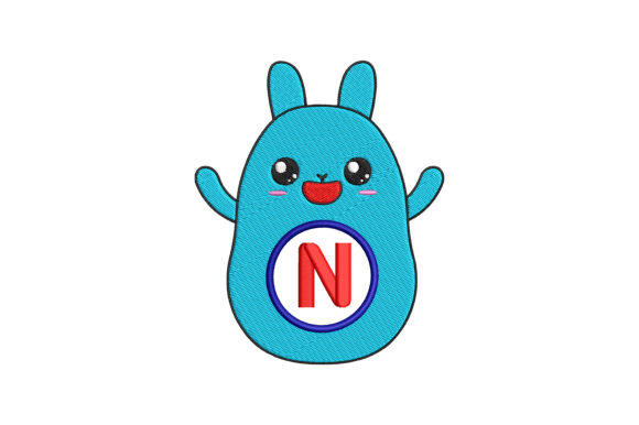 Adorable Cute Rabbit Letter N for Your Shop