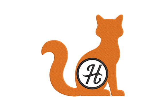 Charming Cat Letter H: A Perfect Embroidery Design