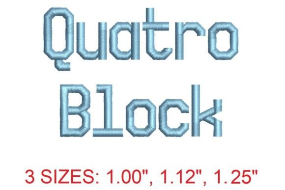 Quatro Block Embroidery Font: A Bold and Stylish Choice