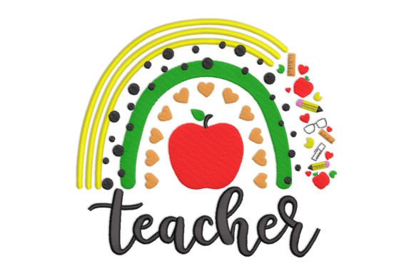 Teacher: A Charming Embroidery Design for Gifts